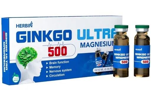 Maisto papildas HERBIN Ginkgo Ultra Magnesium 500 10ml N10